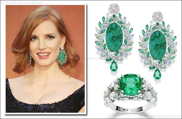 Piaget International Brand Ambassador Jessica Chastain wears