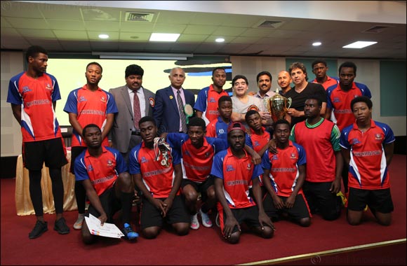 Skyline University College (SUC) Football Team Received Trophy from football legend Diego Maradona