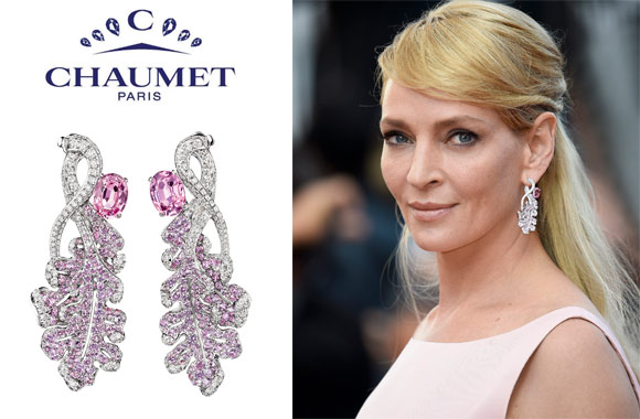 Chaumet - Uma Thurman wears Chaumet at Cannes International Film Festival 2017.