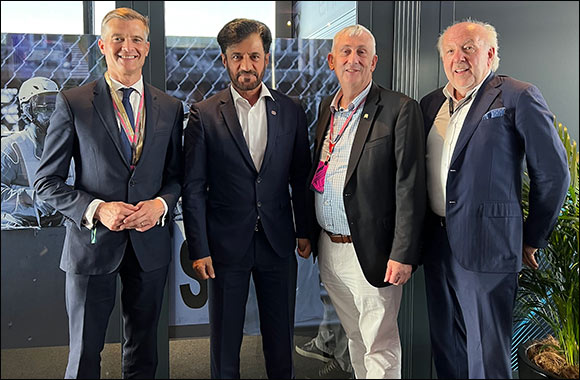 FIA President Mohammed Ben Sulayem discusses the importance of Motorsport and its impact on the UK economy with RTs at the British Grand Prix 