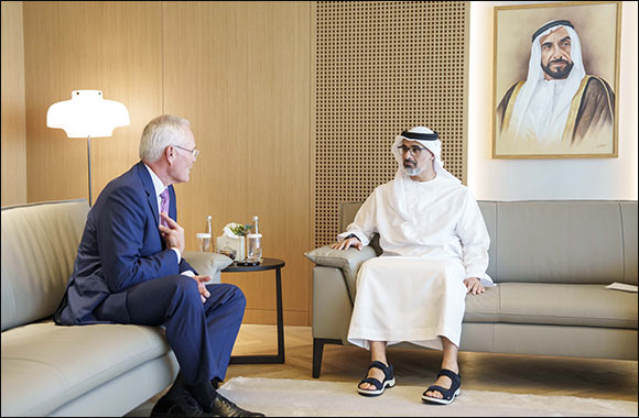 Khaled bin Mohamed bin Zayed Receives ExxonMobil Chairman and CEO Darren Woods