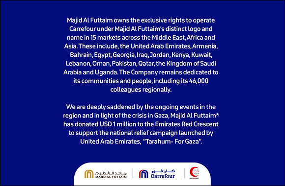 Majid Al Futtaim Donates USD 1 Million to the Emirates Red Crescent to Support the National Relief Campaign “Tarahum- for Gaza”