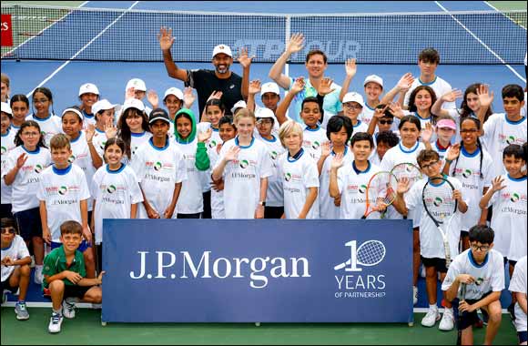 ATP STARS EBDEN AND BOPANNA MAKE A GRAND SLAM IMPACT AT DUBAI DUTY FREE TENNIS CHAMPIONSHIPS' J.P. MORGAN KIDS DAY