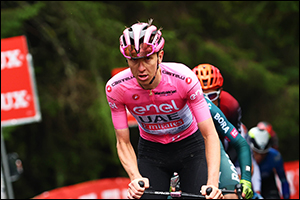 Pogačar second on Giro climb of Passo del Brocon