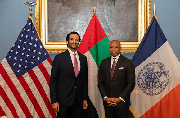 H.E. Bin Touq meets with the Mayor of New York City to explore strengthening of cooperation in new & sustainable economic sectors