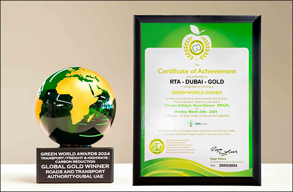 RTA Wins Global Gold at Green World Awards for Route 2020's Environmental Sustainability Practices