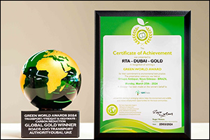 RTA Wins Global Gold at Green World Awards for Route 2020's Environmental Sustainability Practices