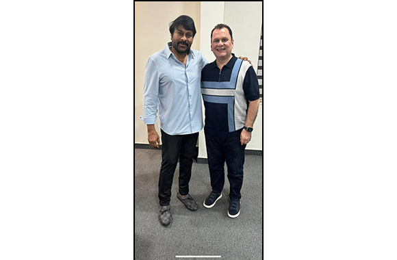 IIFA'S Visionary founder/director, andre timmins, alongside megastar chiranjeevi, who is set to receive the prestigious IIFA utsavam special honour for ‘outstanding achievement in