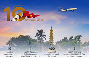 Etihad cargo reaches 10-year milestone in vietnam