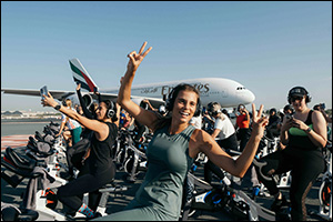 DXB and CRANK take fitness to new heights with high-energy runway ride