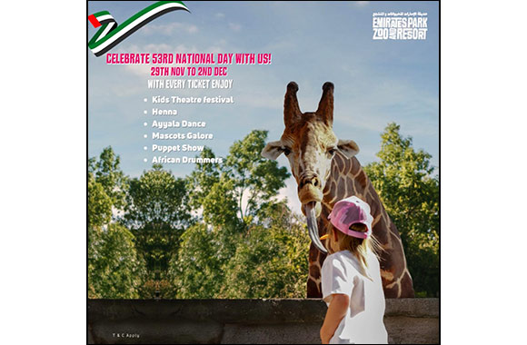 An unmissable celebration awaits you on UAE National Day at Emirates Park Zoo & Resort.