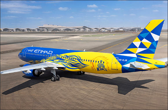 Etihad airways hits a six as bold, new chennai super kings livery touches down in chennai