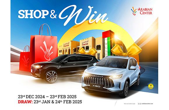 Drive home happiness this winter at Arabian Center. Win Jetour X70 Plus or X50 Premium cars, AED 1 million Cash Prizes, Exclusive Rewards, and great Family Experiences