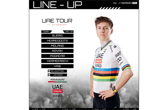 UAE Team Emirates-XRG name squad for UAE Tour as Pogačar debuts