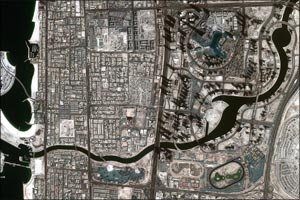 First space image of Dubai Water Canal full of water