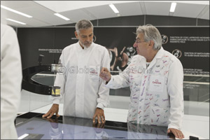 George Clooney  Visits the Omega Factory