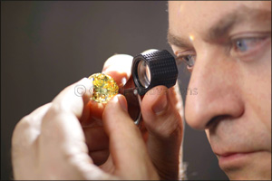 Mouawad crafted from the rough the 54.21 Carat ‘Mouawad Dragon' Diamond - the largest round brilliant vivid yellow diamond in the world.