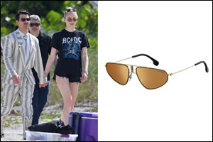 JOE JONAS and SOPHIE TURNER wearing Safilo brand - CARRERA 1021/S sunglasses