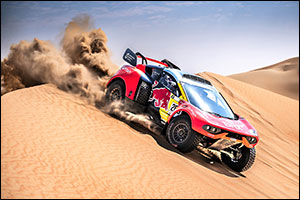 Loeb Sends Out Title Warning as Crash Threatens  Al Attiyah's Desert Challenge Run