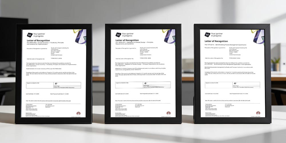 RTA Obtains Three ISO Certifications in Benchmarking, Climate Change Adaptation and Circular Economy
