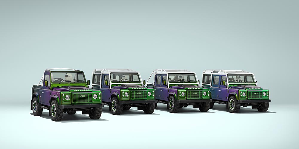 Colour-changing classic defender v8 family introduces new double cab option
