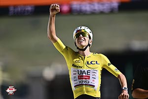 Tadej Pogačar vanquishes Alpe d'Huez in record speed at the Tour de France