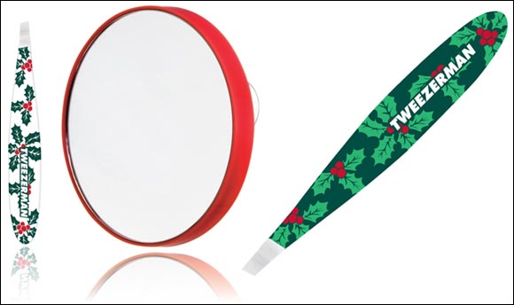 ‘Tis the season for wow brows with Holly Print Mini Slant Tweezer
