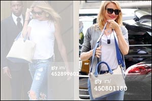 Cameron Diaz carrying the Baylee!
