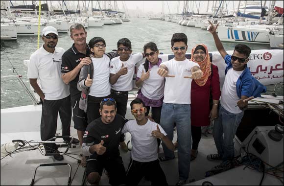 Rashid Centre for the Disabled children inspired by racing teams during EFG Sailing Arabia – The Tour 2015 Dubai stop over