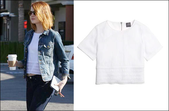 Armani Exchange Style Alert - Emma Stone seen wearing Armani Exchange “White Edition”